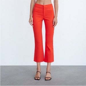 Zara orange mini flare pants